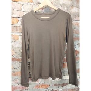 Gap Mens Long Sleeve T Shirt S Olive Green The Bowery Super Soft Pima Cotton